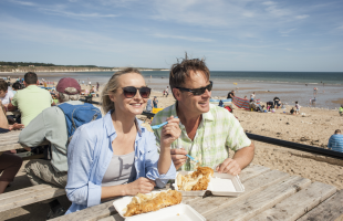 Fish and chips on the coast